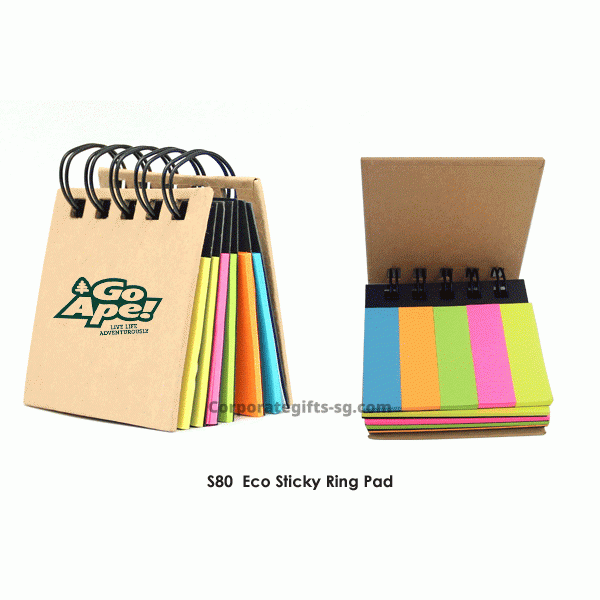 S80 Eco Sticky Notes Ring Pad, Promotional Gifts, Promotional Gift, Singapore