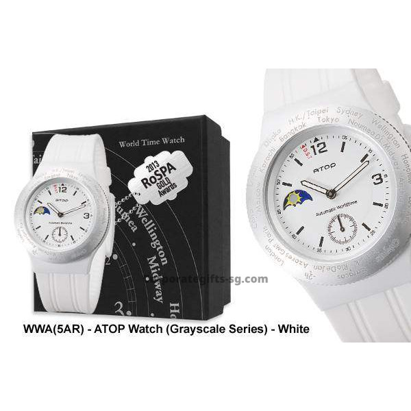 WWA-5AR ATOP Watch (Greyscale Series) - White, Promotional Gifts, Promotional Gift, Singapore