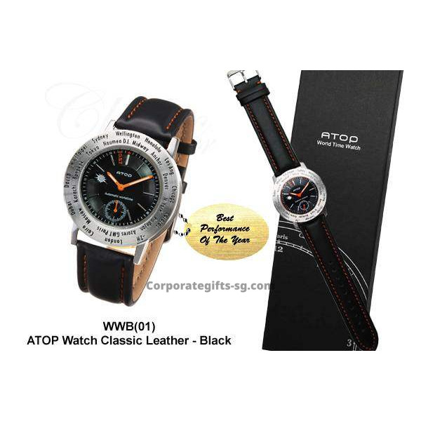 WWB-01 ATOP Watch (Classic Leather) - Black, Promotional Gifts, Promotional Gift, Singapore