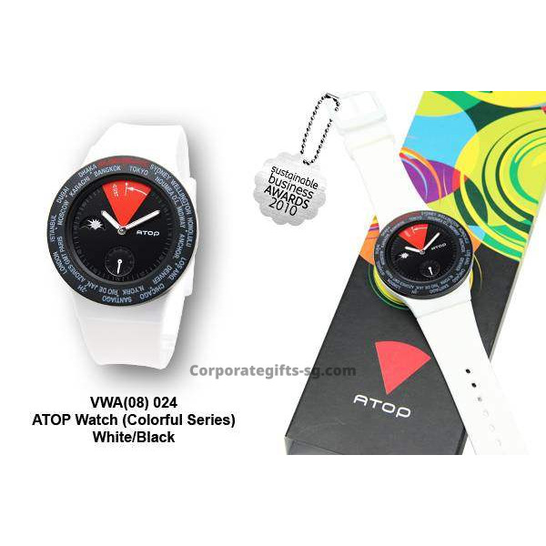 VWA-08 ATOP Watch (Colorful Series) - White/Black, Promotional Gifts, Promotional Gift, Singapore