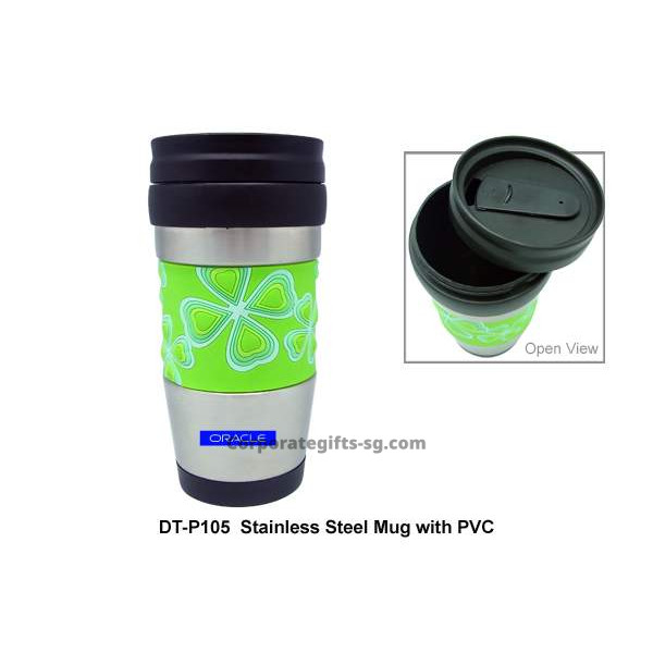 DT-P105  Stainless Steel Mug With PVC grip, Promotional Gifts, Promotional Gift, Singapore