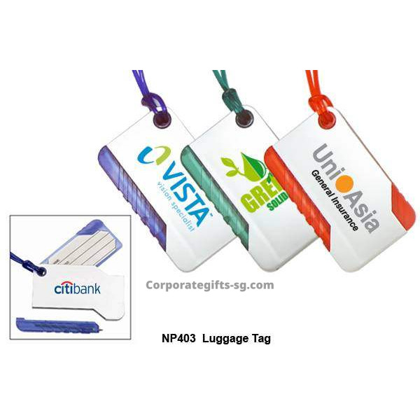 NP403 Plastic Luggage Tag w/ Ball Pen, Promotional Gifts, Promotional Gift, Singapore