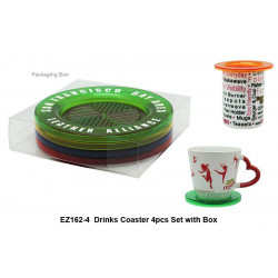 EZ162-4 Drink Coaster - 4pcs Set with box, Promotional Gifts, Promotional Gift, Singapore