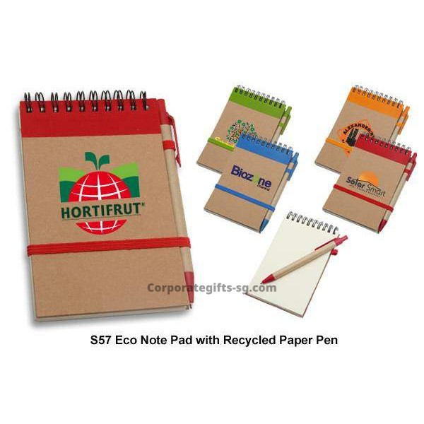 S57 Eco Note Pad with Recycled Paper Pen, Promotional Gifts, Promotional Gift, Singapore