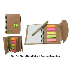 S68 Eco Sticky Notes Pad with Recycled Paper Pen, Promotional Gifts, Promotional Gift, Singapore