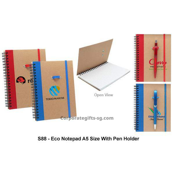 S88 Eco Notepad A5 size with Pen Holder, Promotional Gifts, Promotional Gift, Singapore