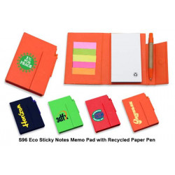 S96 Eco Sticky Notes Memo Pad with Recycled Paper Pen, Promotional Gifts, Promotional Gift, Singapore