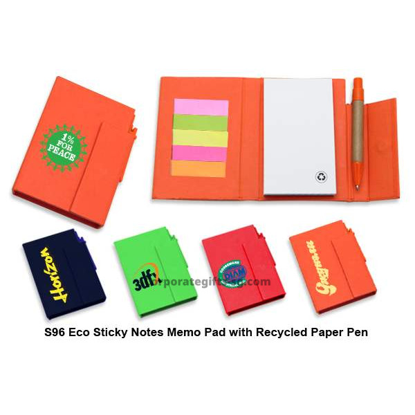 S96 Eco Sticky Notes Memo Pad with Recycled Paper Pen, Promotional Gifts, Promotional Gift, Singapore