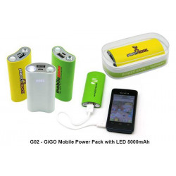 G02 GiGO Mobile Power Bank with LED, Promotional Gifts, Promotional Gift, Singapore