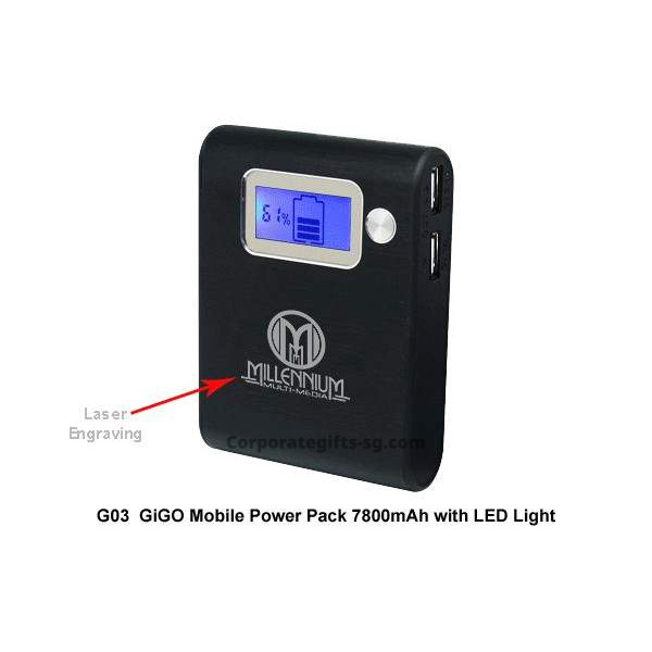 G03 GiGO Mobile Power Bank with LED, Promotional Gifts, Promotional Gift, Singapore