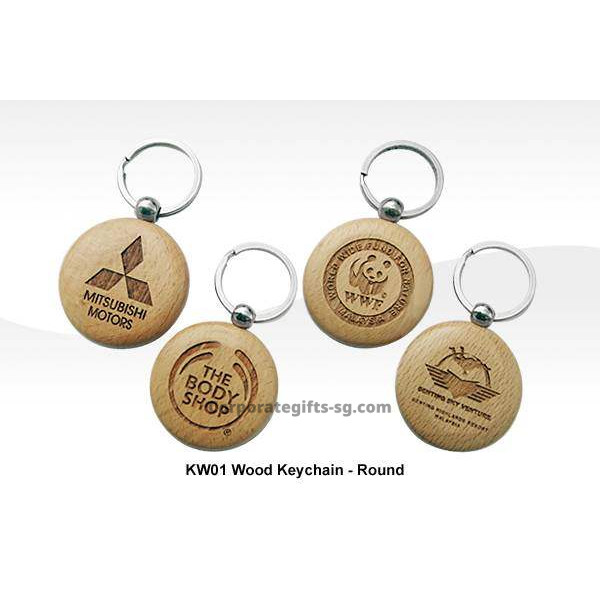 KW01  Round Wood Key Holder, Promotional Gifts, Promotional Gift, Singapore