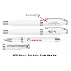 917R Bianco - Pull Action Roller Metal Pen, Promotional Gifts, Promotional Gift, Singapore