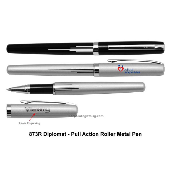 873R Diplomat - Pull Action Roller Metal Pen, Promotional Gifts, Promotional Gift, Singapore