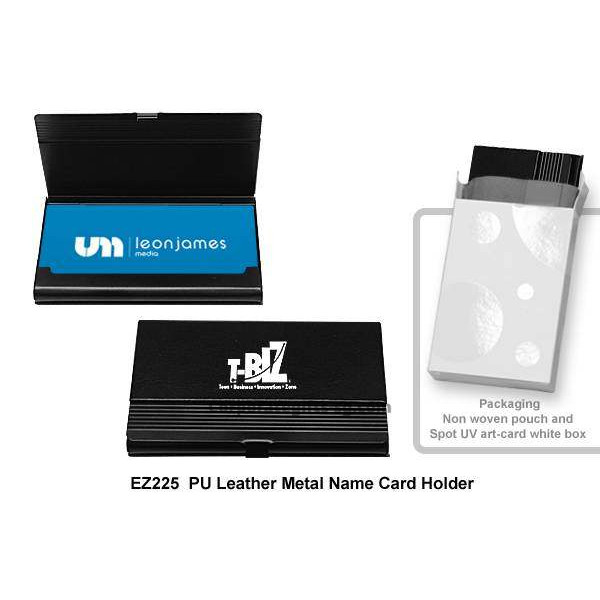 EZ225  PU Leather Metal Name Card Holder, Promotional Gifts, Promotional Gift, Singapore