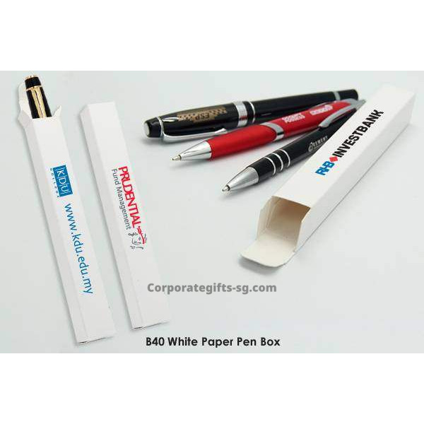 B40 White Paper Pen Box, Promotional Gifts, Promotional Gift, Singapore