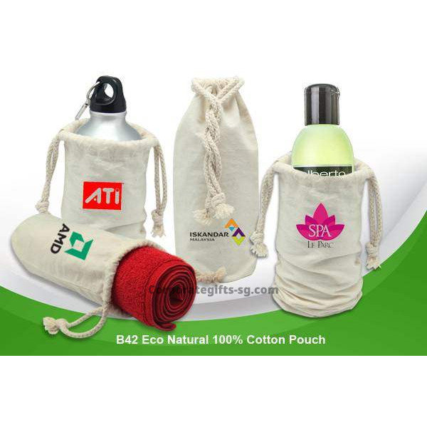 B42 Eco Natural 100% Cotton Pouch, Promotional Gifts, Promotional Gift, Singapore