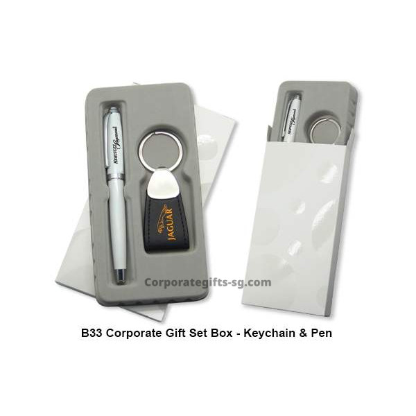 B33  Corporate Gift Set Box - Keychain & Pen, Promotional Gifts, Promotional Gift, Singapore