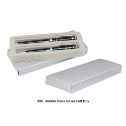 B35  Double Pens Silver Gift Box, Promotional Gifts, Promotional Gift, Singapore