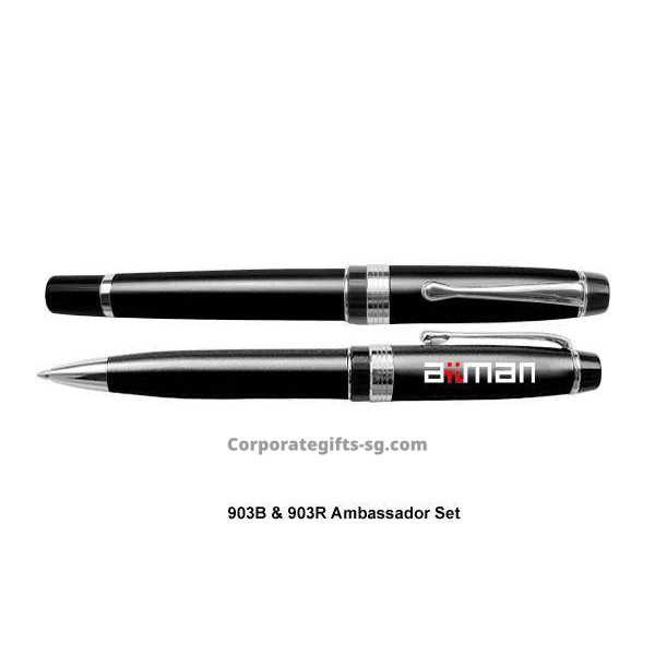 903BR Ambassador Set - Pen Set C/W Ball Pen Roller Metal Pen, Promotional Gifts, Promotional Gift, Singapore