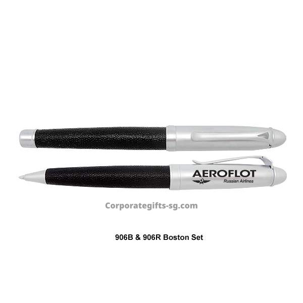 906BR Boston Set - Pen Set C/W Ball Pen Roller Metal Pen, Promotional Gifts, Promotional Gift, Singapore