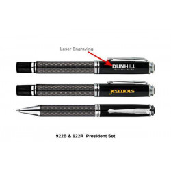 922BR  President Set - Pen Set C/W Ball Pen Roller Metal Pen, Promotional Gifts, Promotional Gift, Singapore