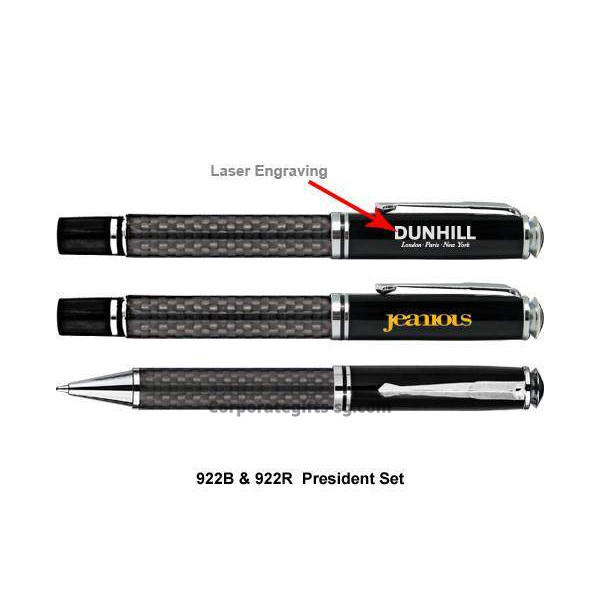 922BR  President Set - Pen Set C/W Ball Pen Roller Metal Pen, Promotional Gifts, Promotional Gift, Singapore