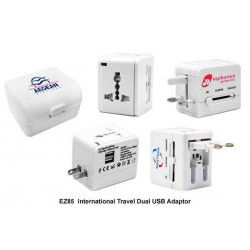 EZ85 International Travel Dual USB Adaptor, Promotional Gifts, Promotional Gift, Singapore