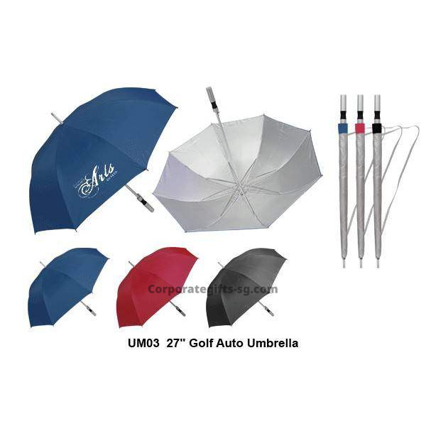 UM03  27 Inches Golf Auto Umbrella, Promotional Gifts, Promotional Gift, Singapore