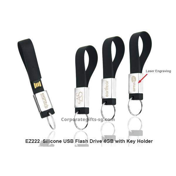 EZ222 Silicone USB Flash Drive 4GB w/ Key Holder, Promotional Gifts, Promotional Gift, Singapore