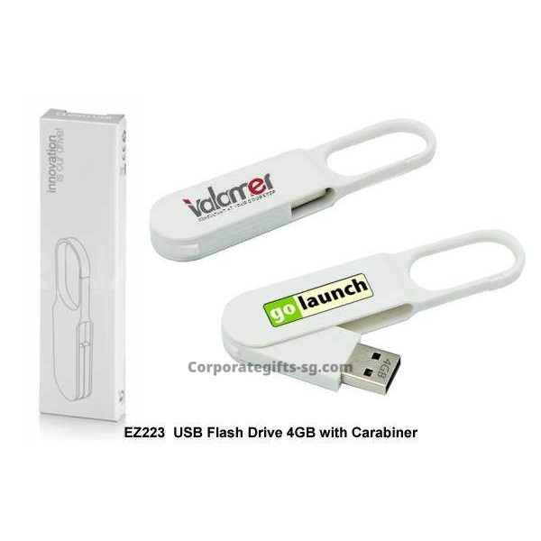 EZ223 USB Flash Drive 4GB w/ Carabiner, Promotional Gifts, Promotional Gift, Singapore