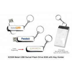 EZ228 Metal USB Swivel Flash Drive 8GB with key holder, Promotional Gifts, Promotional Gift, Singapore