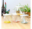 Glass Cup with Spoon and Lid, Promotional Glass, singapore corporate gifts