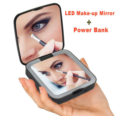 LED Dual Mirror Power Bank-Square, Power Bank, singapore corporate gifts