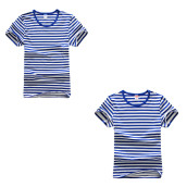 Round Neck Striped Short Sleeve Shirt Round Neck Striped Short Sleeve Shirt